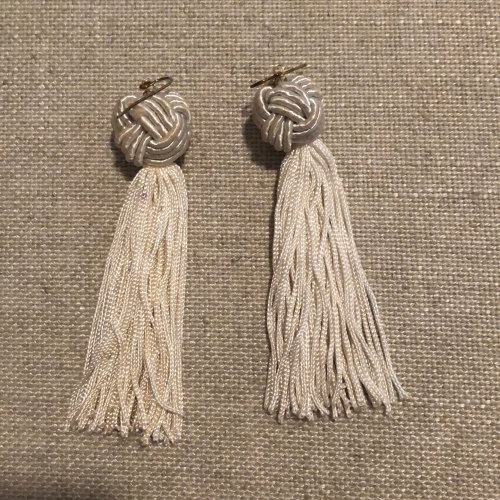 Vanessa Mooney white tassel earrings